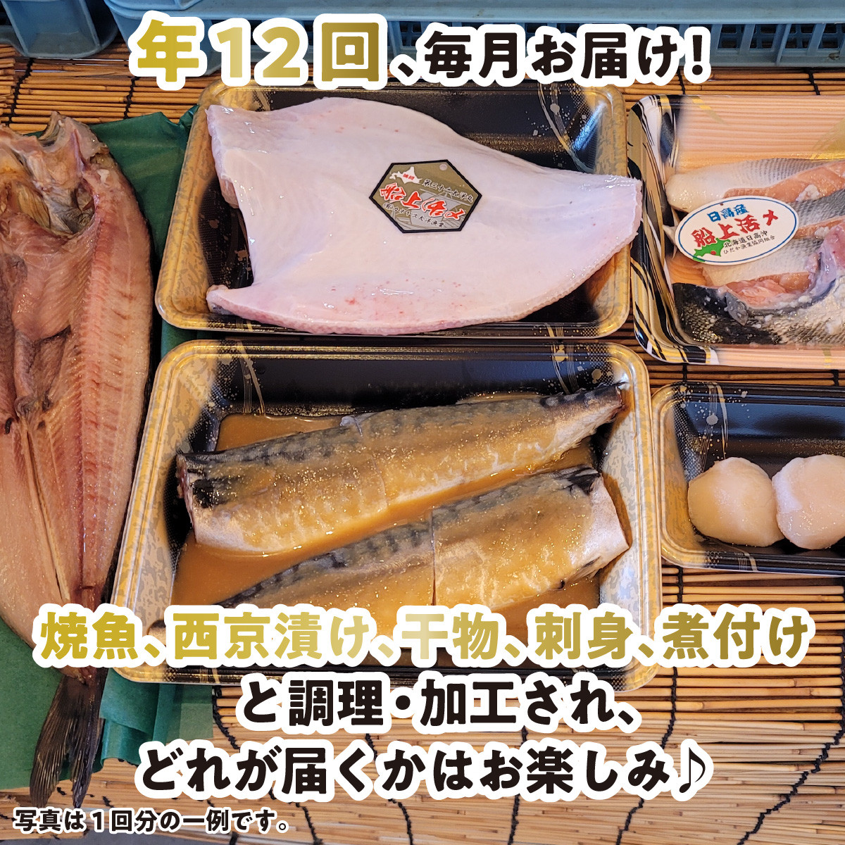 定期便12回＞ 北海道産 旬のお魚 4~5種 毎月届く お楽しみ 定期便 西京