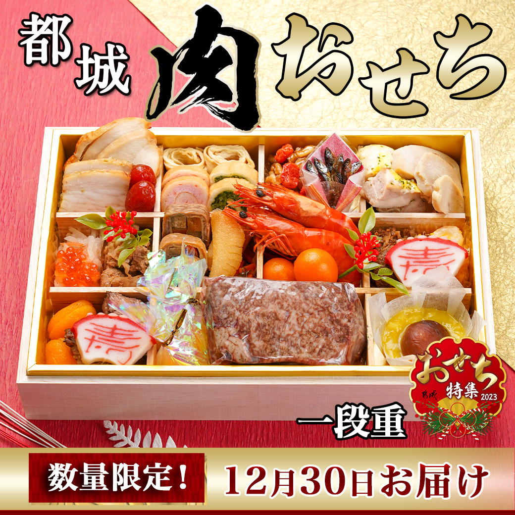 ☆2023新春おせち☆都城 肉おせち一段重《12月30日お届け》【2～3人前／1段重／冷凍盛付済】オンライン決済限定_AE-3103 - 宮崎県都城市｜ ふるさとチョイス - ふるさと納税サイト