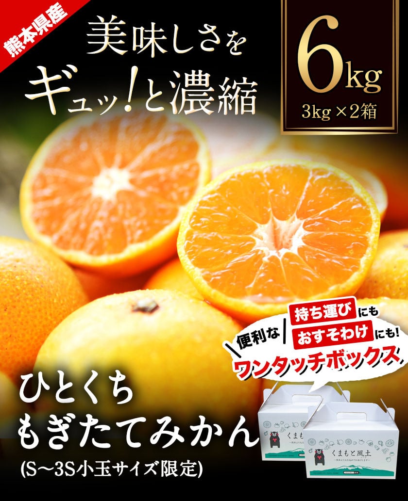 みかん ひとくちもぎたて みかん 約6kg(3kg×2箱) S-3Sサイズ《14日以内に順次出荷(土日祝除く)》 訳あり ご家庭用 先行予約 熊本県産  （荒尾市産含む） ちょっと訳あり 期間限定 フルーツ 秋 旬 柑橘 小玉 みかん 荒尾市 - 熊本県荒尾市｜ふるさとチョイス - ふるさと納税 ...