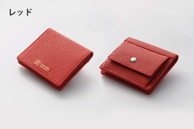 DV039【YOSHINA】コンパクト二つ折り財布（小銭入れ付き）オレンジ
