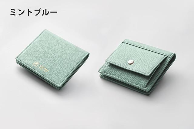 DV038【YOSHINA】コンパクト二つ折り財布（小銭入れ付き）ネイビーブルー