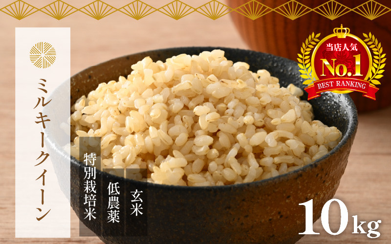 美味しいお米 無農薬栽培米 ミルキークイーン 玄米 10kg