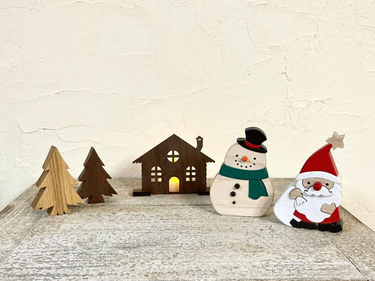 メリークリスマス Xmas Christmas スノーマンと サンタさん セット サンタクロース 木 置物 デコレーション クリスマスツリー 飾り  玄関 LED ライト付