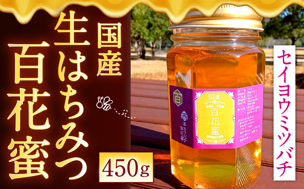 日本蜜蜂　300g×2本　生ハチミツ　非加熱無調整　百花蜜