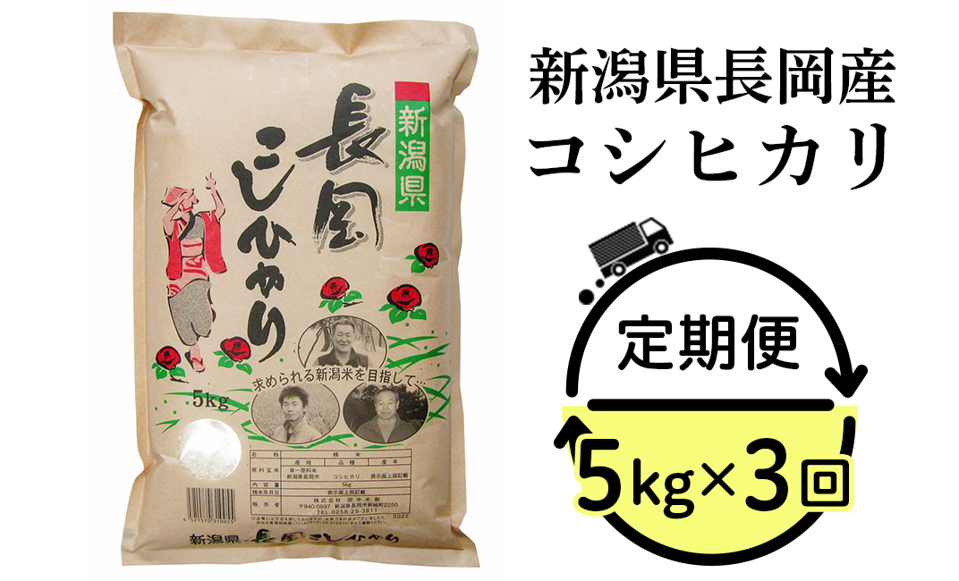 73-4N053【3ヶ月連続お届け】新潟県長岡産コシヒカリ5kg - 新潟県長岡 ...