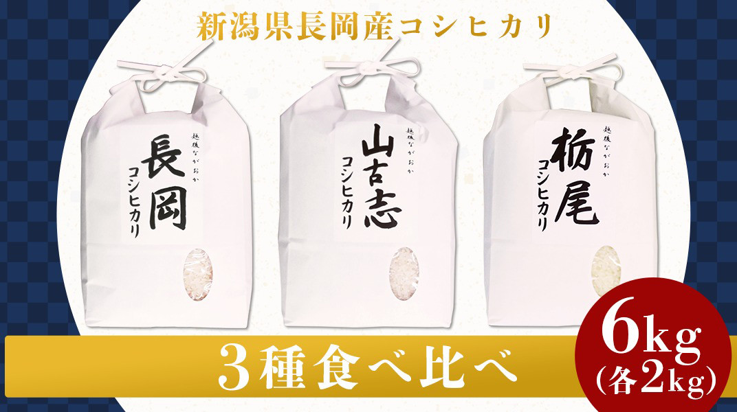 75-023新潟県産コシヒカリ3種食べ比べセット（長岡産・山古志産・栃尾