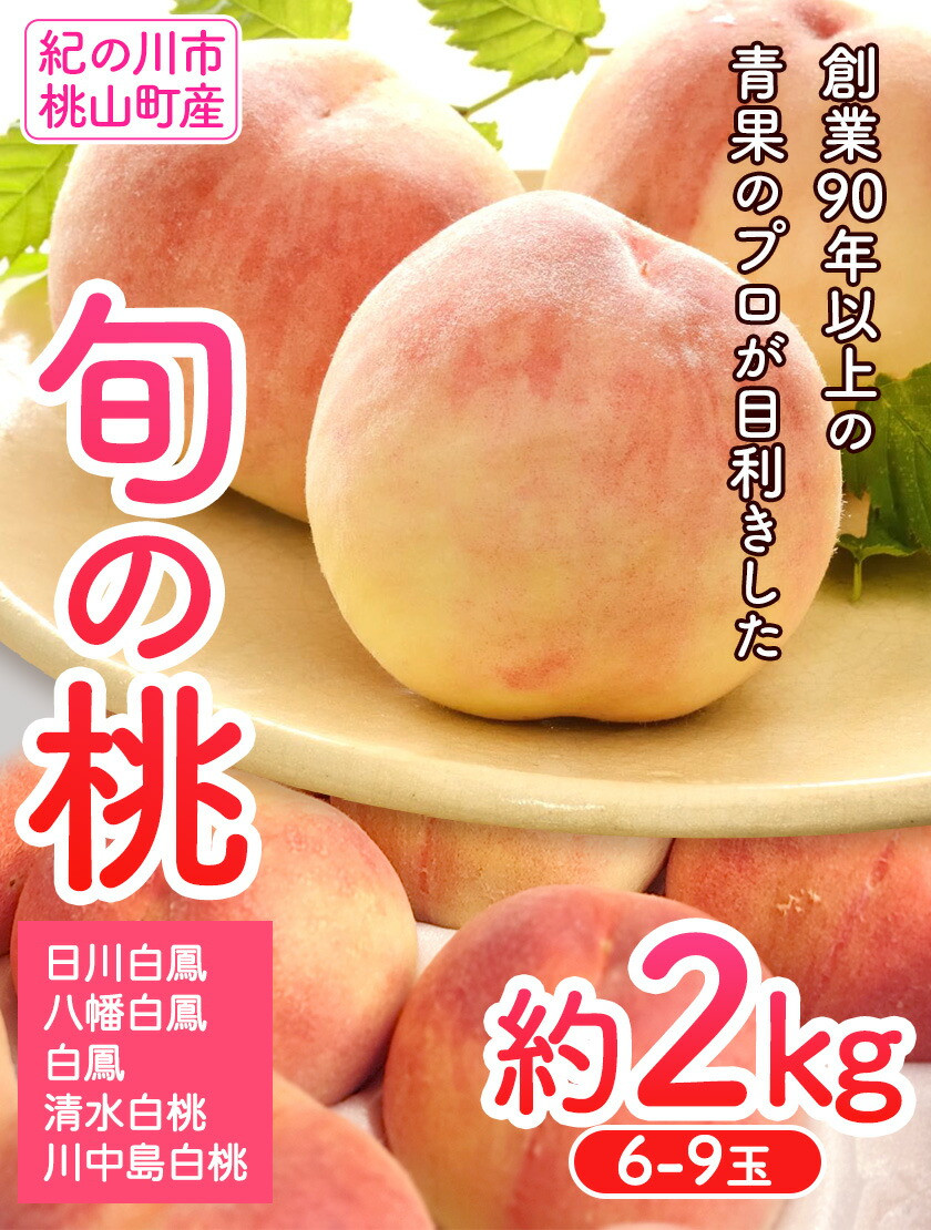 【先行予約】桃 約2kg（6-9玉） 岸武青果株式会社《2024年6月末頃-8月末頃出荷》 和歌山県 紀の川市 桃山町 もも モモ 果物 フルーツ