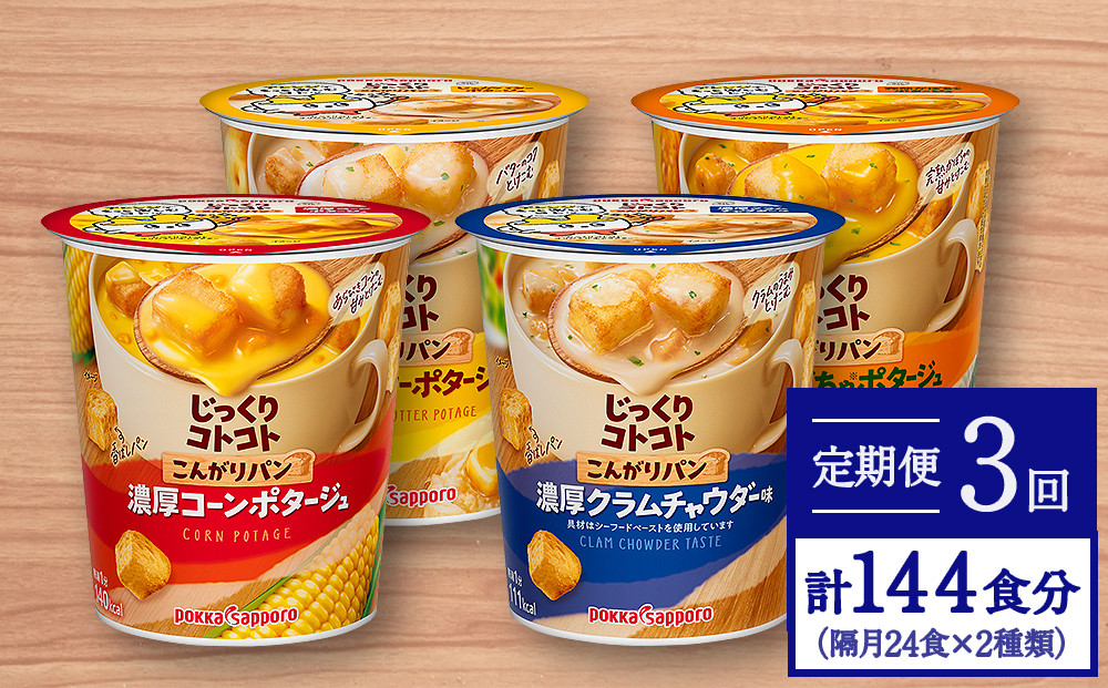SALE／37%OFF】 ふるさと納税 じっくりコトコト こんがりパン シリーズ4種を隔月配送 計6回お届け 各6食入り4パックを6回 合計144食分  宮城県名取市