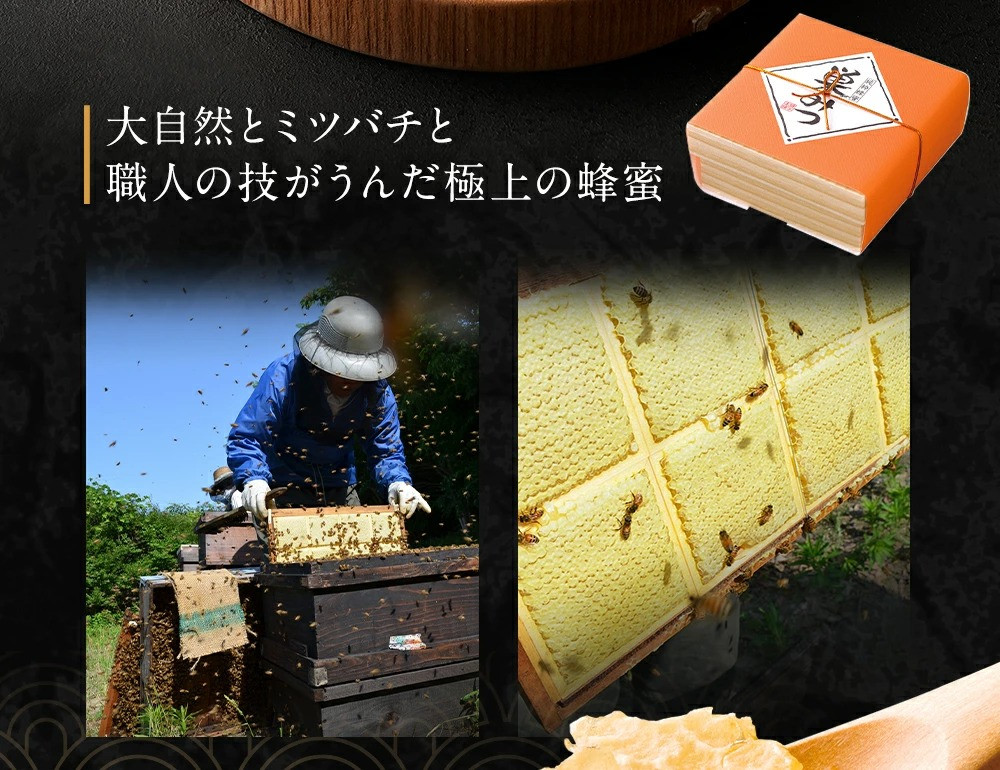 2022新春福袋 ニホンミツバチ 日本蜜蜂 巣蜜 コムハニー 849g - 食品