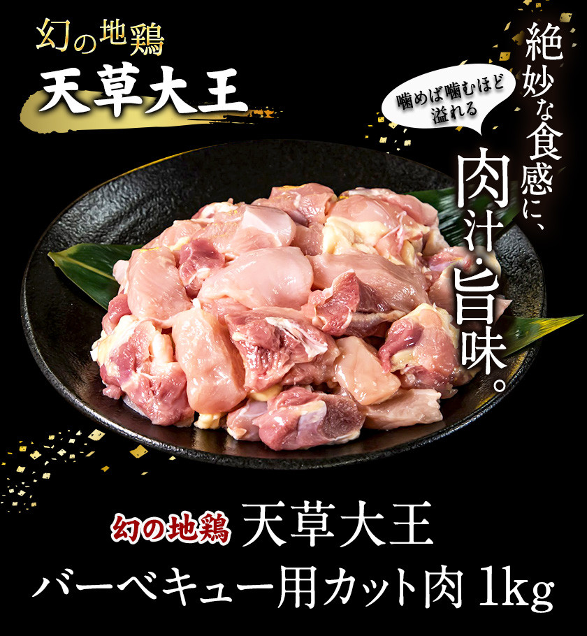 バーベキュー用カット肉　天草大王　むね肉《60日以内に順次出荷(土日祝除く)》-　【幻の地鶏】荒尾市　1kg　熊本県産　もも肉