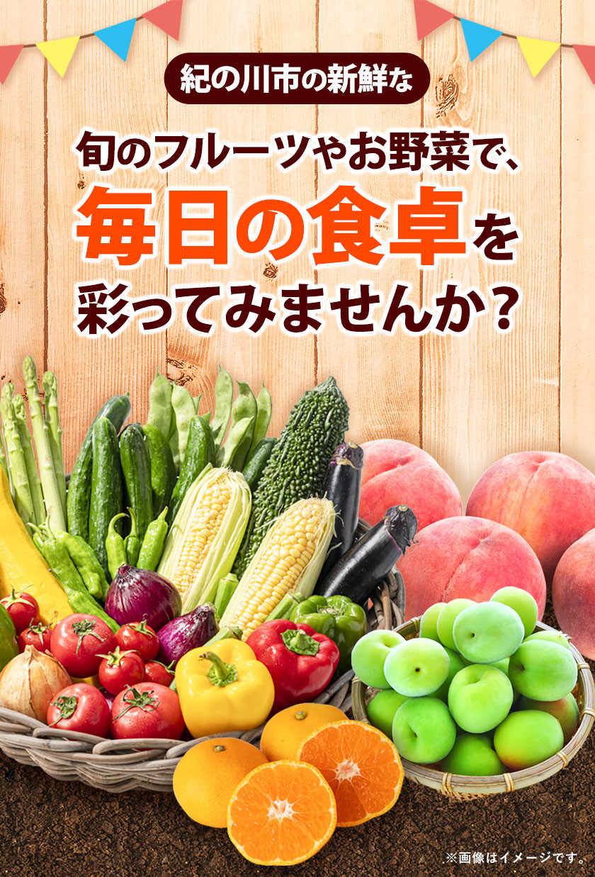 紀の川市の恵み 旬のフルーツ＆野菜セット 計3~5品《30日以内に順次