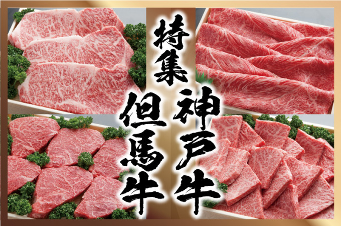 神戸ビーフ うす切り600g・切り落とし肉500gセット 合計1,100g (ASGS3