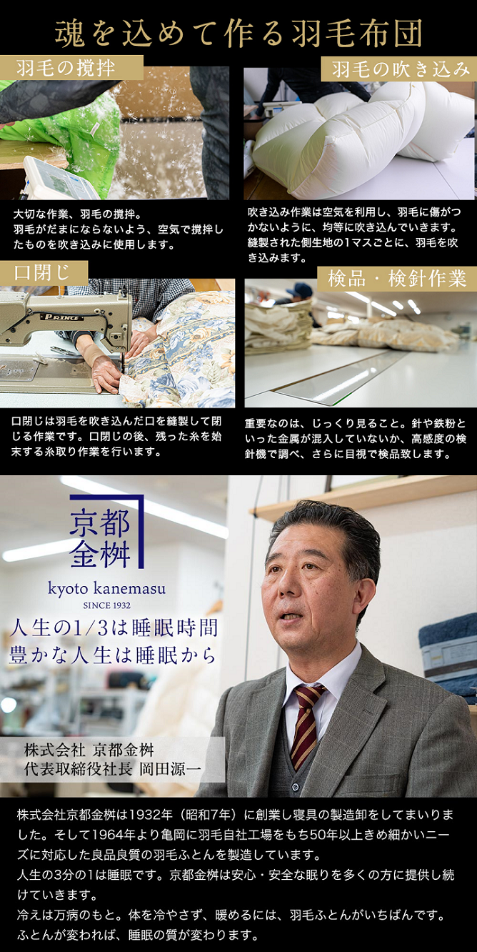 純正/新品 ふるさと納税 亀岡市 京都金桝の羽毛布団 掛け布団 ハンガリーダウン90% シングル ブルー DP360 アクア 家具、インテリア 