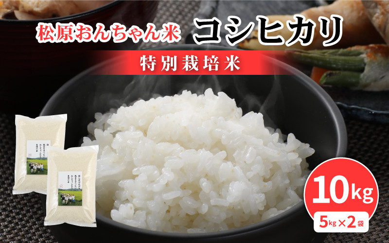 m26-a001] 松原おんちゃん米 特別栽培米 コシヒカリ（白米）計10kg