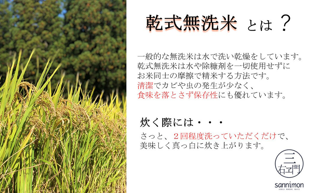 岩手県産】すりたて農家直送 銀河のしずく 乾式無洗米 5kg 令和5年産