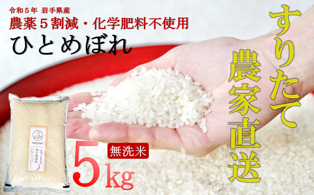 令和4年 無洗米 5kg ひとめぼれ100% 農家直送品