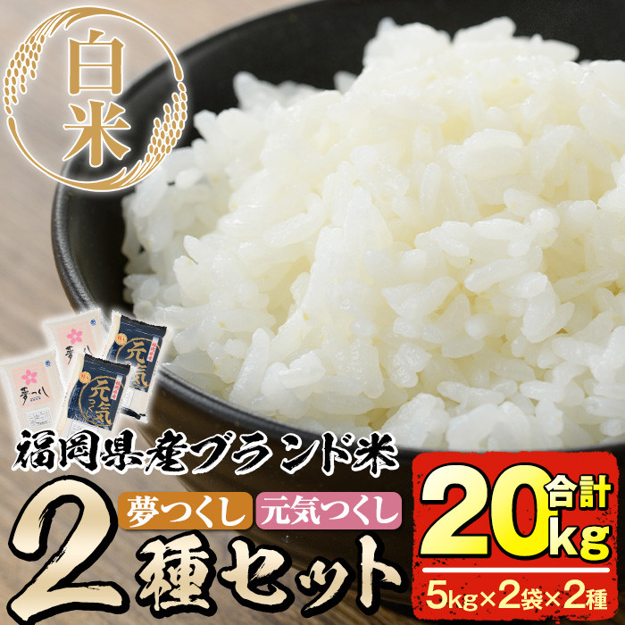 福岡県産米食べ比べ＜白米＞「夢つくし」と「元気つくし」セット(合計