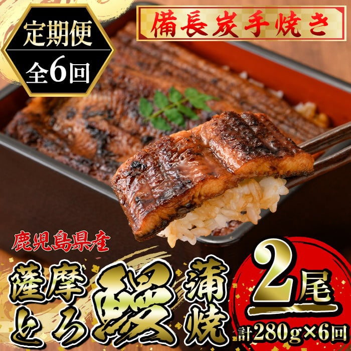 2174 【定期便】薩摩とろ鰻蒲焼二尾280g（140g×2）【6ヶ月】 - 鹿児島