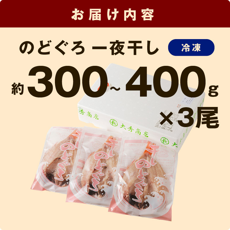 ふるさと納税 浜田市 大秀商店の「干しのどぐろ(300g〜400g)」個包装3