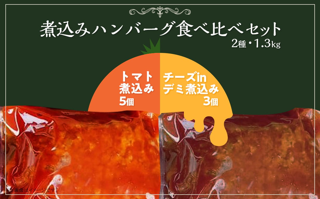 76-A5湯せんで簡単！煮込みハンバーグ食べ比べ（チーズ・トマト