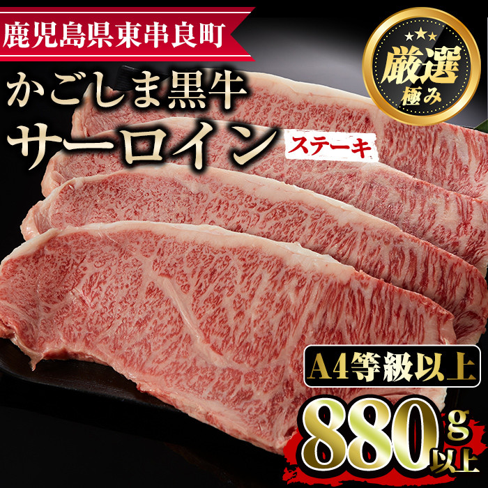 0423301a】鹿児島県産A4等級以上！黒毛和牛サーロインステーキ(計880g・約220g×4枚)【デリカフーズ】 - 鹿児島県東串良町｜ふるさとチョイス  - ふるさと納税サイト