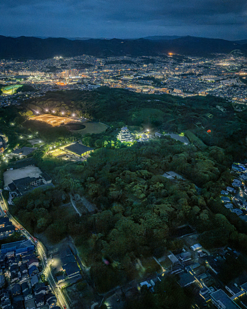 京都駅、市内中心部の夜景