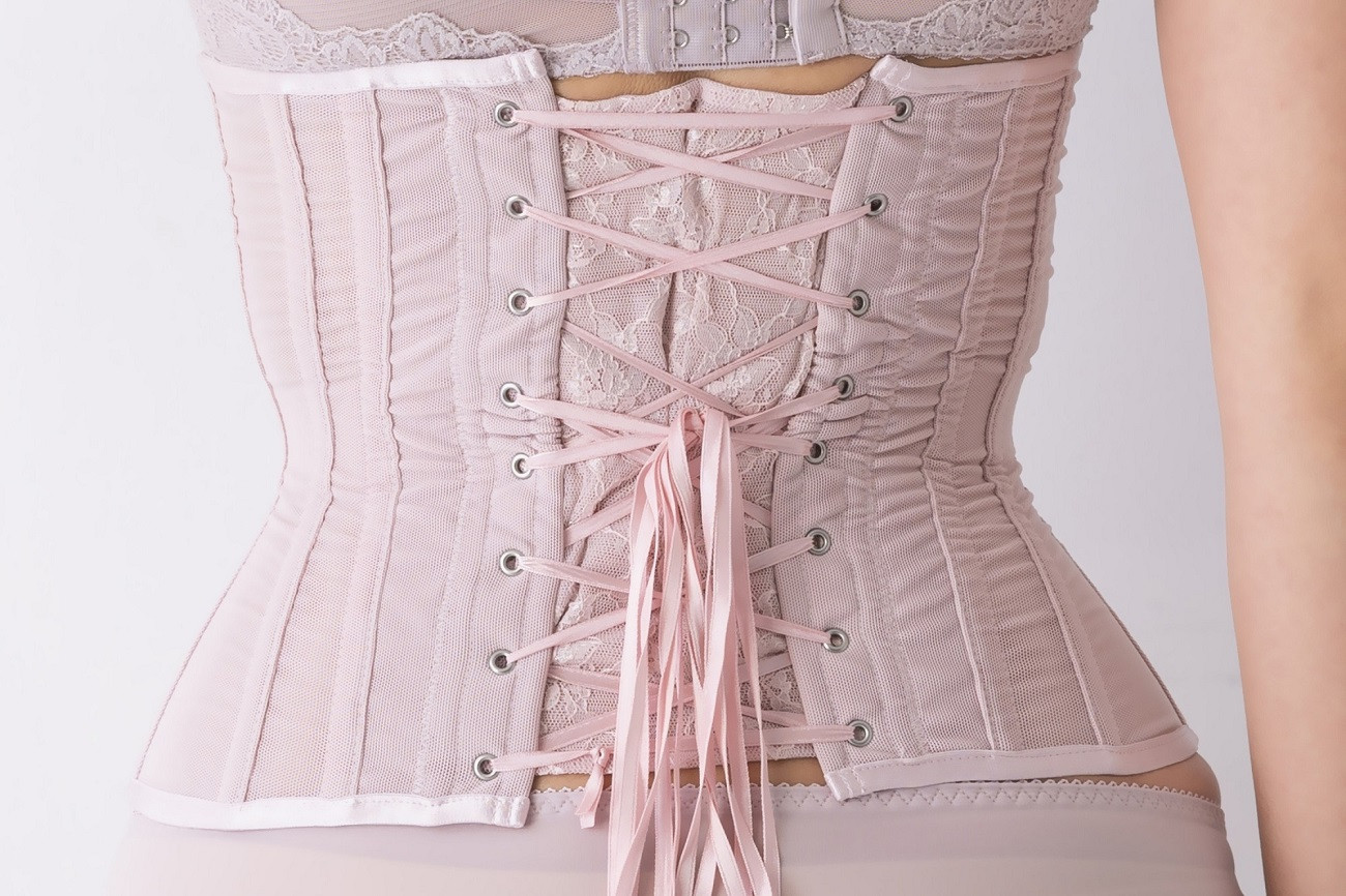 【君津市製】Enchanted corset シレーヌ 桜貝（くすみピンク） 日本製 コルセット サイズ豊富