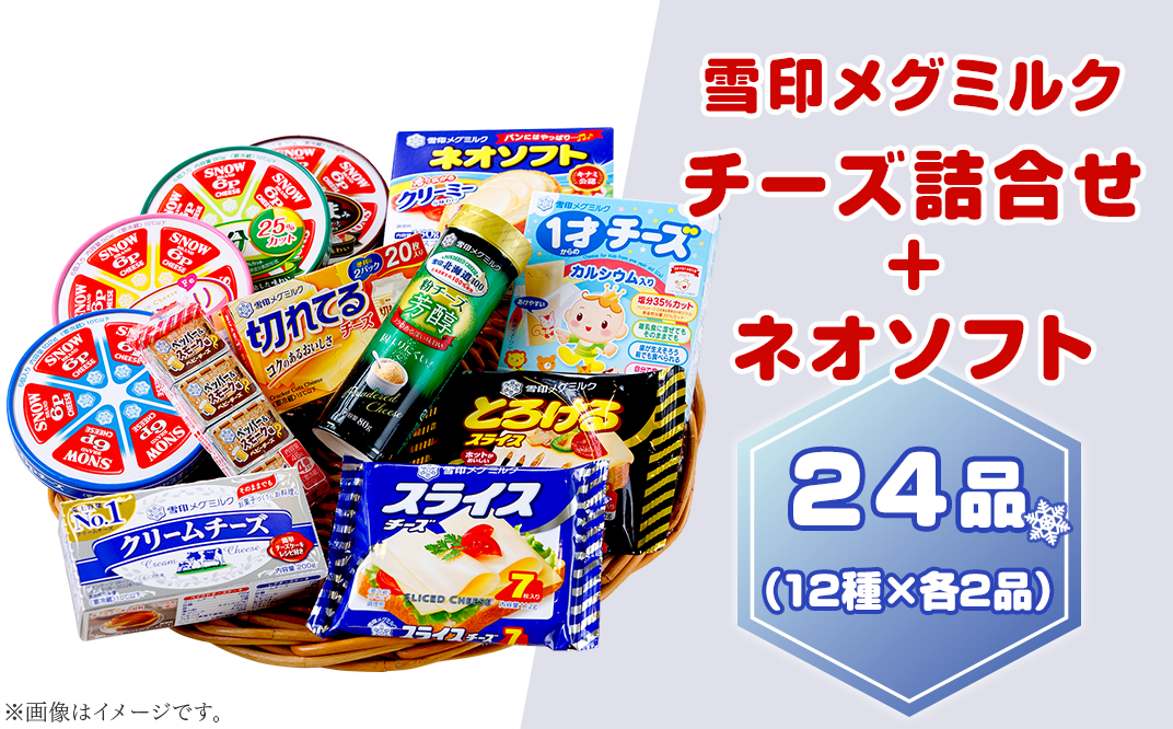 18-09雪印メグミルク・チーズ詰合せ+ネオソフト（計24品） - 茨城県