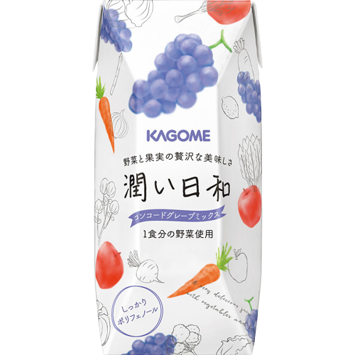 カゴメ　 潤い日和（10本）潤い日和（ホワイトピーチミックス・清見オレンジミックス）各２００ｍｌ×各４潤い日和コンコードグレープミックス２００ｍｌ×２【ジュース  桃 オレンジ グレープ 葡萄 フルーツ ギフト プレゼント フルーティー 果実 茨城県 常陸太田市】