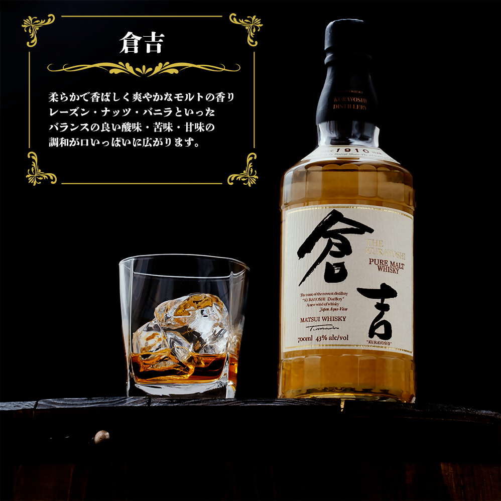 倉吉 松井ウイスキー 1910 ピュアモルトウィスキー シェリーカスク 10本酒
