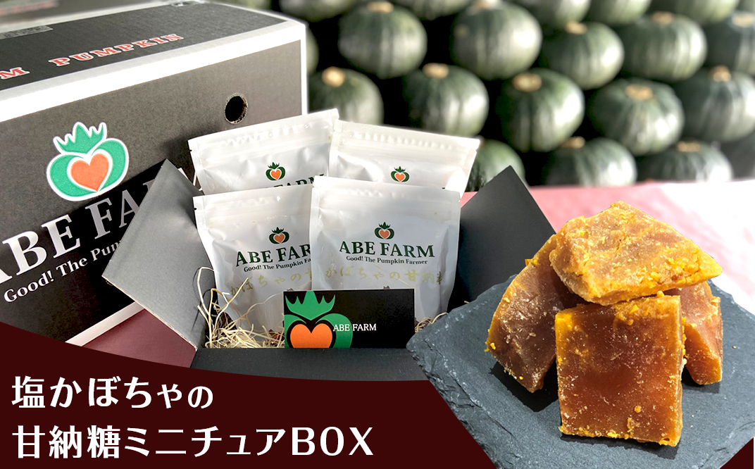 塩かぼちゃの甘納糖ミニチュアＢＯＸ（ＡＢＥ　ＦＡＲＭ）