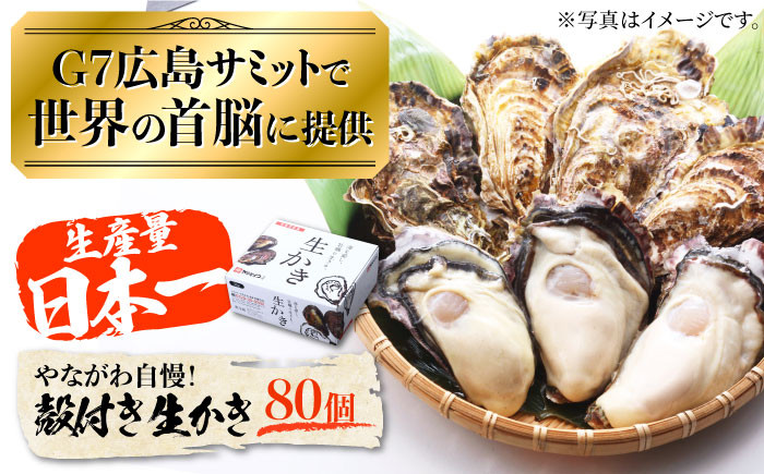 【3月3日（日）着】広島G7で提供された牡蠣！【着日指定可能】やながわ自慢！殻付き 牡蠣 80個（約10kg）牡蠣 かき カキ 生牡蠣 殻付き 広島  江田島市 /マルサ・やながわ水産有限会社[XBL008]