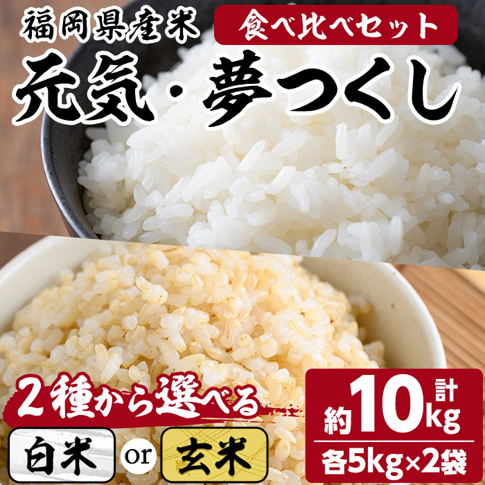 選べる白米 or 玄米＞元気つくし・夢つくしの食べ比べセット(計10kg