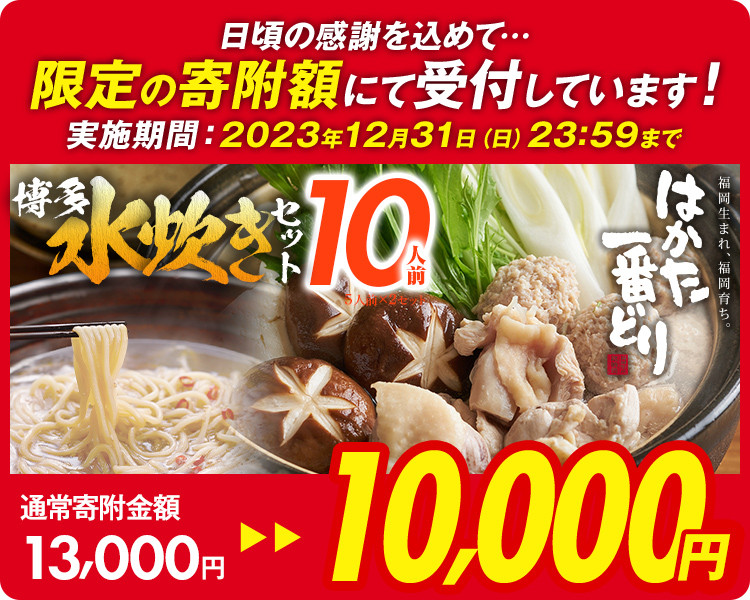 はかた一番どり 博多水炊きセット10人前（5人前×2セット）＜賞味期限：2024年2月以降のものをお届け予定＞