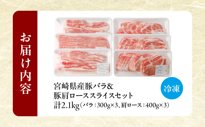 宮崎県産豚バラ＆豚肩ローススライスセット合計2.1kg 肉 豚 豚肉 焼肉 国産_T009-007 - 宮崎県都農町｜ふるさとチョイス -  ふるさと納税サイト