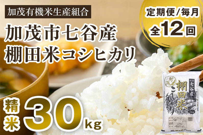 定期便12ヶ月毎月お届け】【2024年先行予約】【令和6年産新米】新潟県加茂市 七谷産 棚田米コシヒカリ 精米30kg（5kg×6） 白米 加茂有機米 生産組合 - 新潟県加茂市｜ふるさとチョイス - ふるさと納税サイト