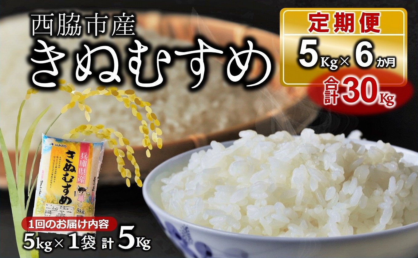 ブランド米 きぬむすめ 定期便！6ヵ月連続お届け！】合計30kg（精米5kg×1袋6か月）(38.5-1) - 兵庫県西脇市｜ふるさとチョイス -  ふるさと納税サイト