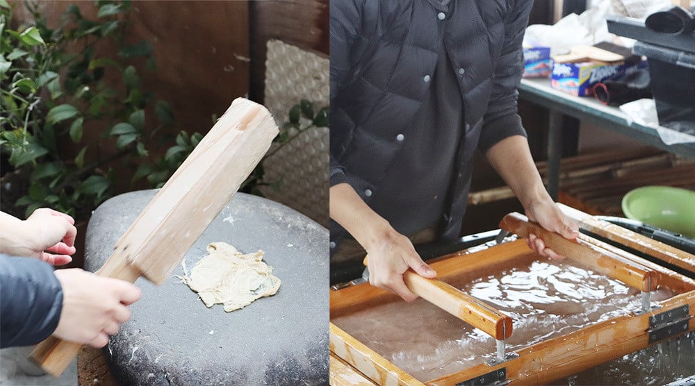 原料から柳津町で栽培され作られる和紙