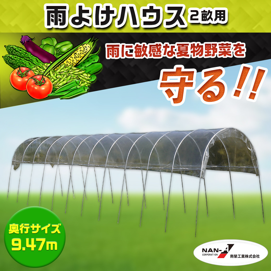 雨よけハウス【2畝用】〈AM-2294〉_DI-J401_(都城市) 雨よけハウス 敏感 夏物野菜を守る 収穫を確保 夏野菜 組立簡単 完全組立式  障害や病気対策 30株 2畝用 - 宮崎県都城市｜ふるさとチョイス - ふるさと納税サイト