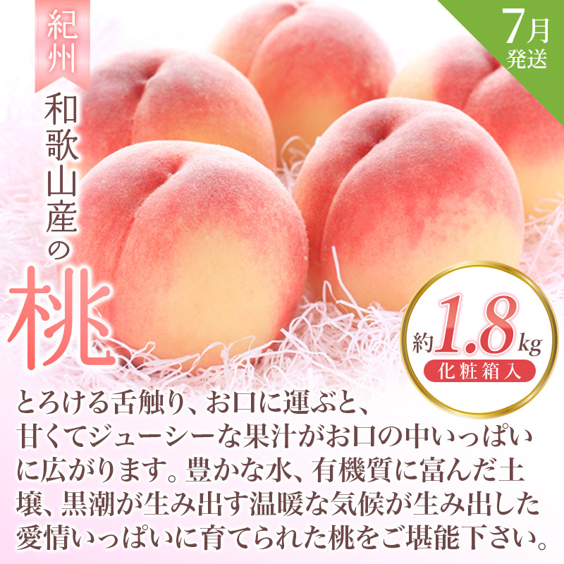 紀州和歌山産の桃　約1.8kg　化粧箱入 の詳細はこちら