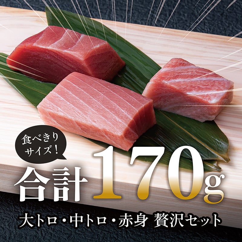 冷蔵・指定日着可】絶品！国産生本マグロ堪能セット 大トロ約50g + 中トロ約50g + 赤身約70g 合計約170g（柵どり） - 福井県越前市｜ ふるさとチョイス - ふるさと納税サイト