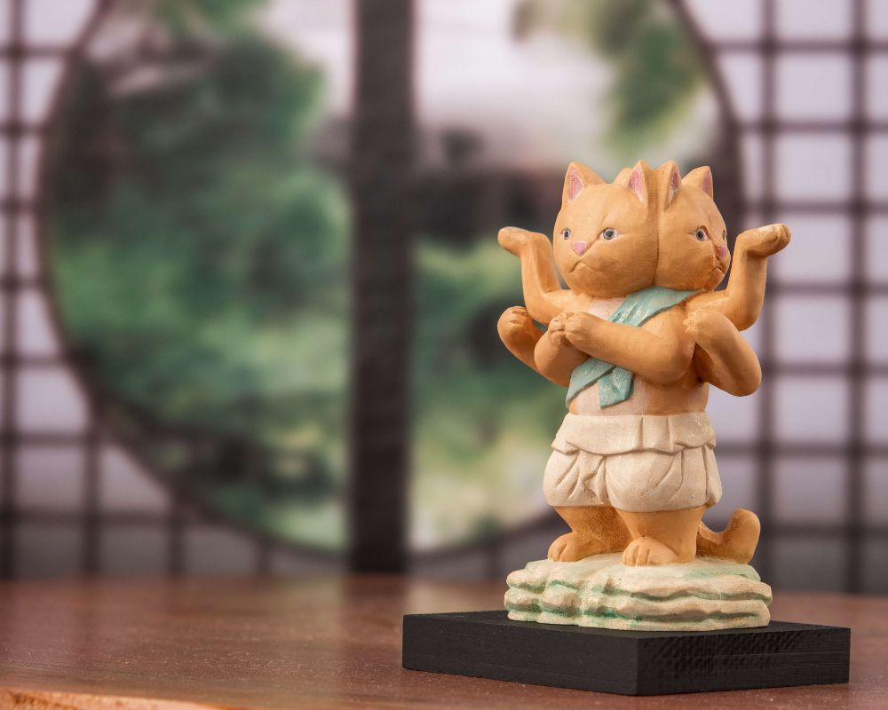 猫buddha 阿修羅 | かわいい 仏像 木製工芸品 守護神 インテリア 風水 金運 開運 厄除け 本格 高級 フィギュア 仏教 アート デザイン  インテリア雑貨 プレミアム 置物 家庭用 お守り 縁起物 木彫り 埼玉県 東松山市 - 埼玉県東松山市｜ふるさとチョイス - ふるさと納税サイト