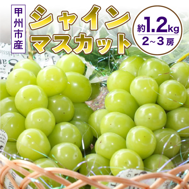 山梨の自然が産んだスイートエメラルド甲州市産シャインマスカット！約1.2kg 2房～3房【2025年発送】（UD）B-865 【シャインマスカット  葡萄 ぶどう ブドウ 令和7年発送 期間限定 山梨県産 甲州市 フルーツ 果物】 - 山梨県甲州市｜ふるさとチョイス - ふるさと納税サイト