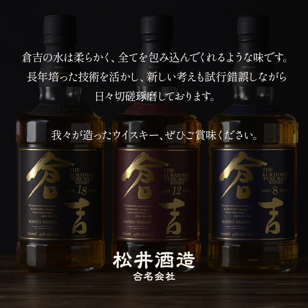 山陰鳥取倉吉ウイスキー 3本セット お酒 洋酒 ウイスキー ハイボール ブレンデッドウイスキー モルトウイスキー モルト グレーン ピュアモルト  ジャパニーズウイスキー 国産 ロック水割り 鳥取県 倉吉市 - 鳥取県倉吉市｜ふるさとチョイス - ふるさと納税サイト