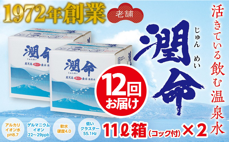 【12回定期便】飲む垂水温泉水 潤命