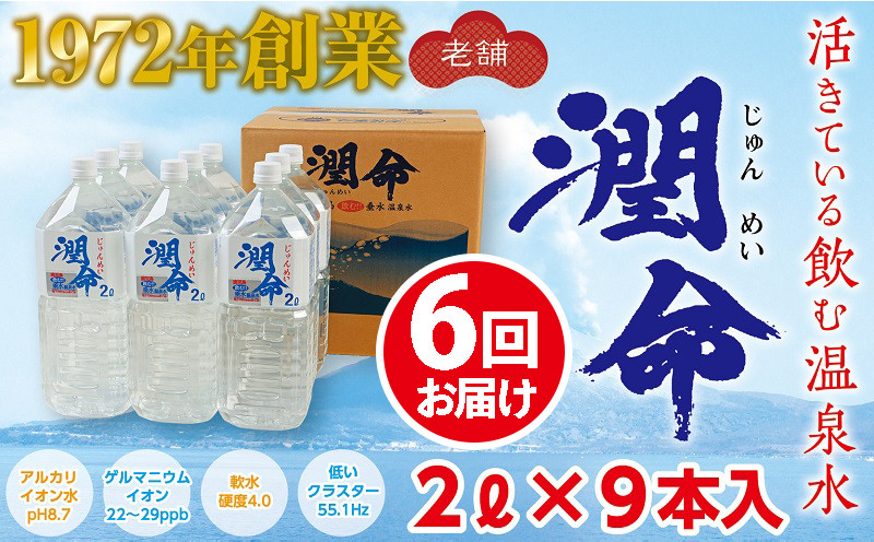 【6回定期便】飲む垂水温泉水 潤命