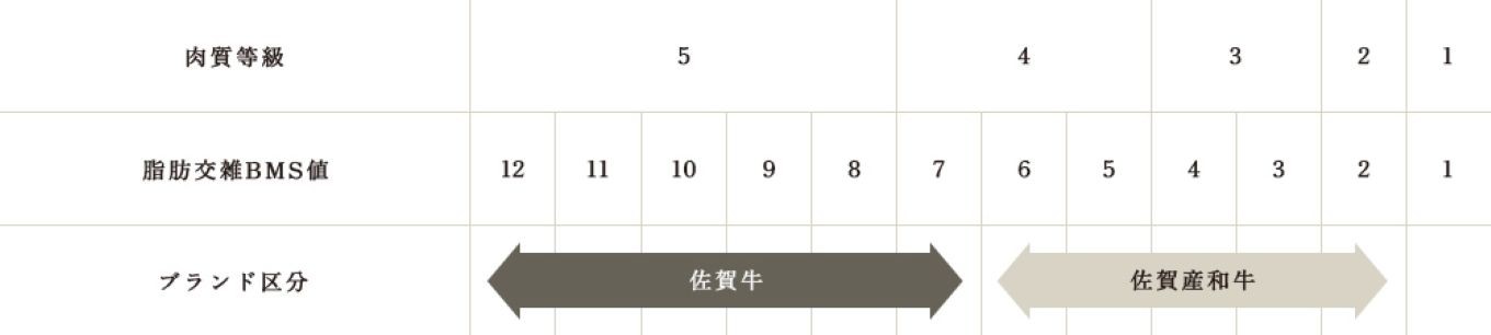 日本食肉格付協会の定める牛取引規格で4等級の7番以上が『佐賀牛』です