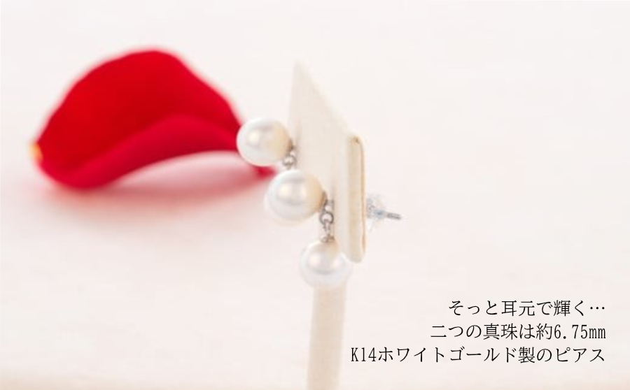 あこや真珠 ピアス K14WG