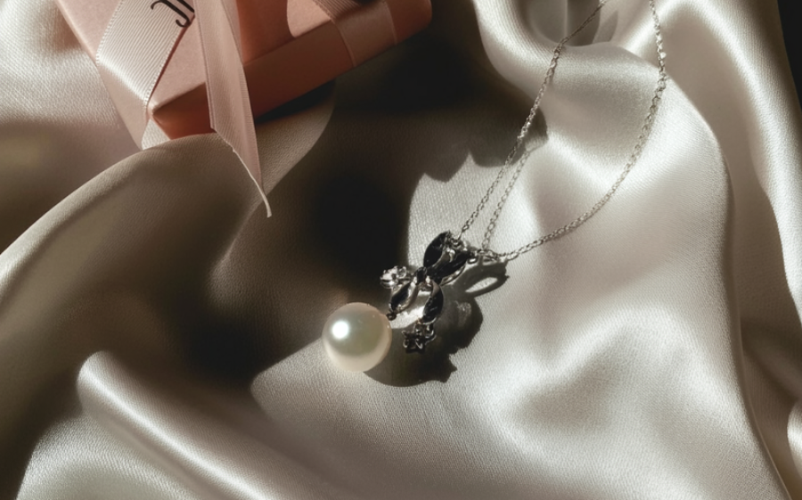 真珠 ネックレス ダイヤモンド パール K18ホワイトゴールド