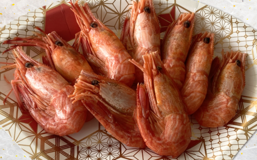 北海道日本海産シマエビを塩のみでボイルシマエビの旨味凝縮です！